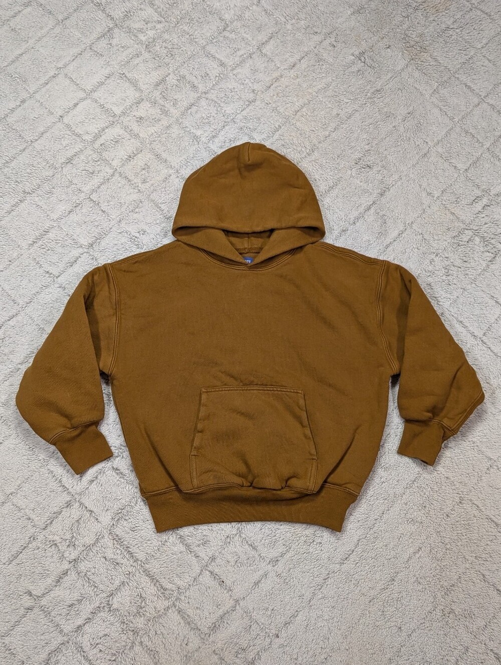YZY Gap Hoodie Kids M Brown Double Layer Heavy Cotton Casual Streetwear